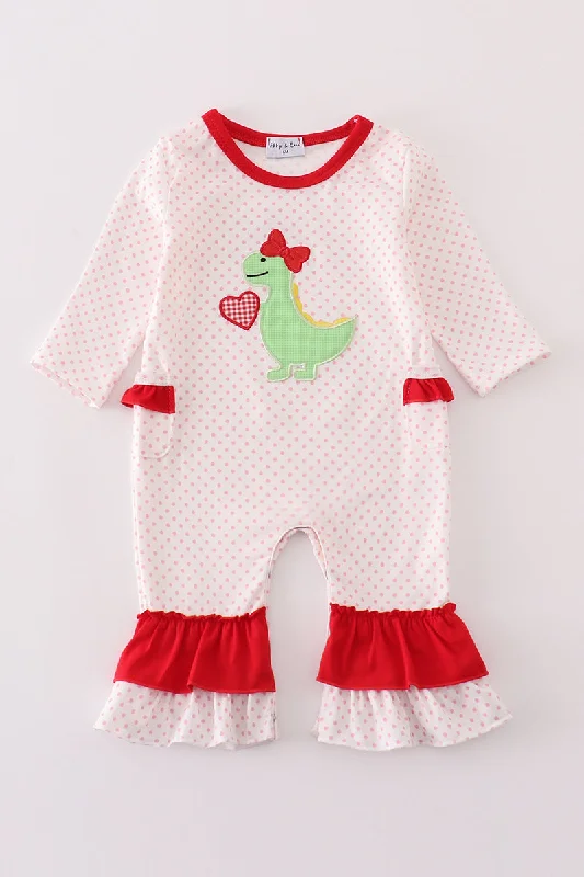 Savings Galore casual shift dressPink dinosaur heart applique girl romper