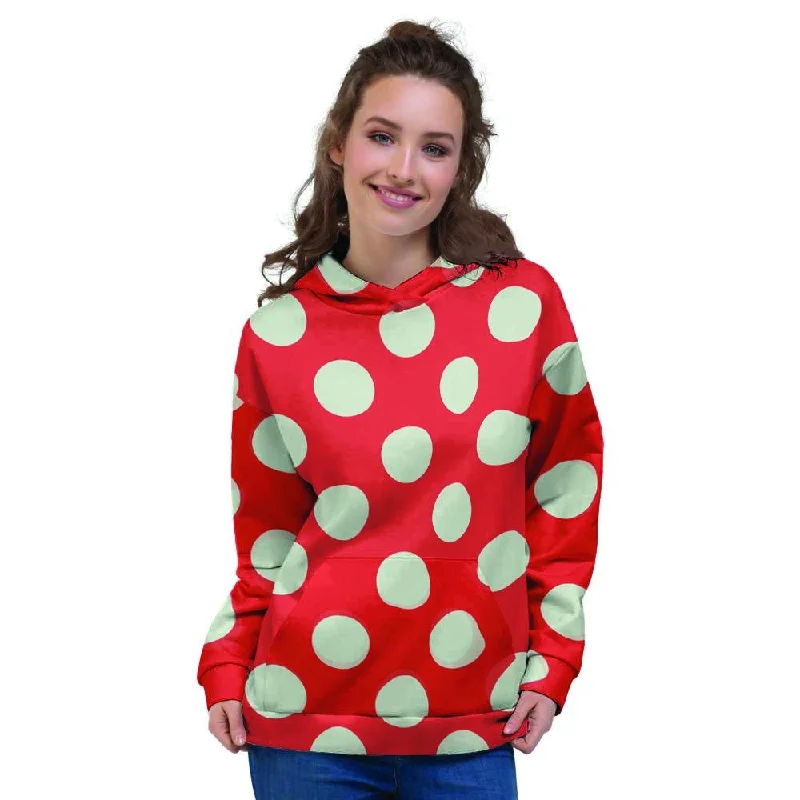 Deal Mania Red Polka Dot Women's Hoodie