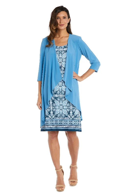 Seasonal Sale silk dressR&M Richards 9227P Short Petite Print Jacket Dress