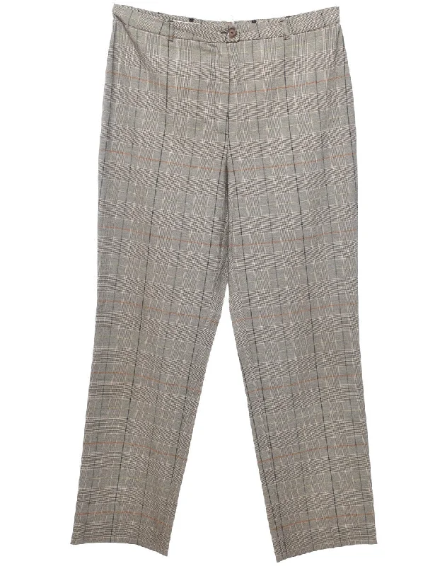 While Supplies Last classic jacketGrey & Brown Tapered Dogtooth Check Trousers - W32 L30