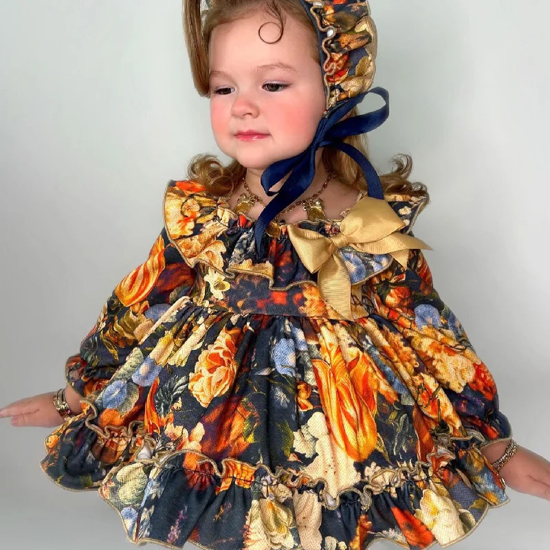 Great Deals winter dressFloral Dress and Bonnet