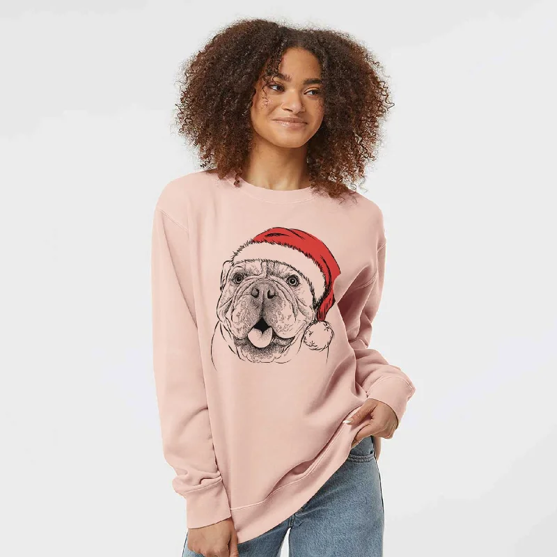 Savings Galore fashion sportswear hoodieSanta Louie the English Bulldog - Unisex Pigment Dyed Crew Sweatshirt