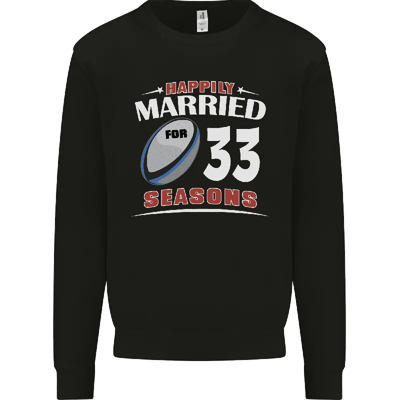 Limited Quantity fashionable workout wear33 Year Wedding Anniversary 33rd Rugby Mens Sweatshirt Jumper Limited Quantity fashionable workout wear33 Year Wedding Anniversary 33rd Rugby Mens Sweatshirt Jumper