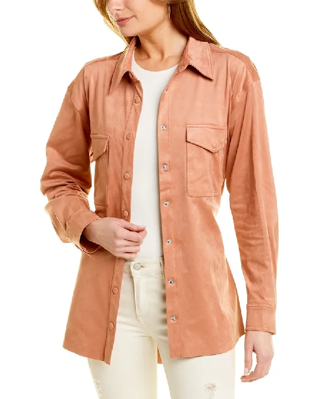 Year-End Clearance chic jacketGood American Faux Suede Belted Shacket