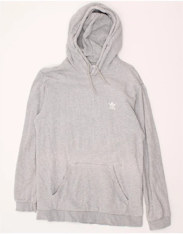 Overstock ADIDAS Mens Hoodie Jumper Medium Grey Cotton
