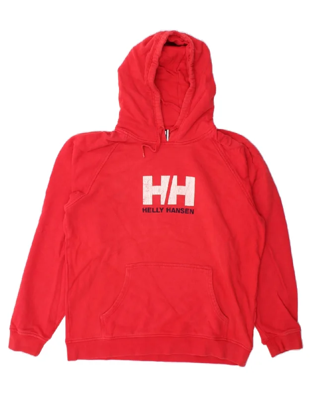 Anniversary Sale HELLY HANSEN Mens Hoodie Jumper 2XL Red Cotton