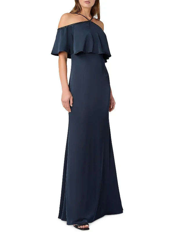 Discount Extravaganza vintage-inspired dressWomens Embellished Cold Shoulder Evening Dress