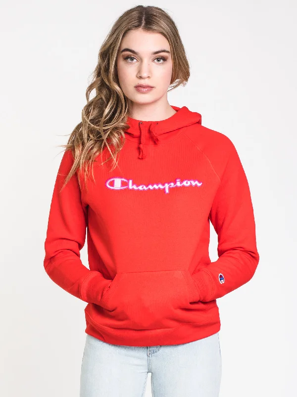 Sneak Peek Sale CHAMPION POWERBLEND SCRIPT PULLOVER HOODIE  - CLEARANCE
