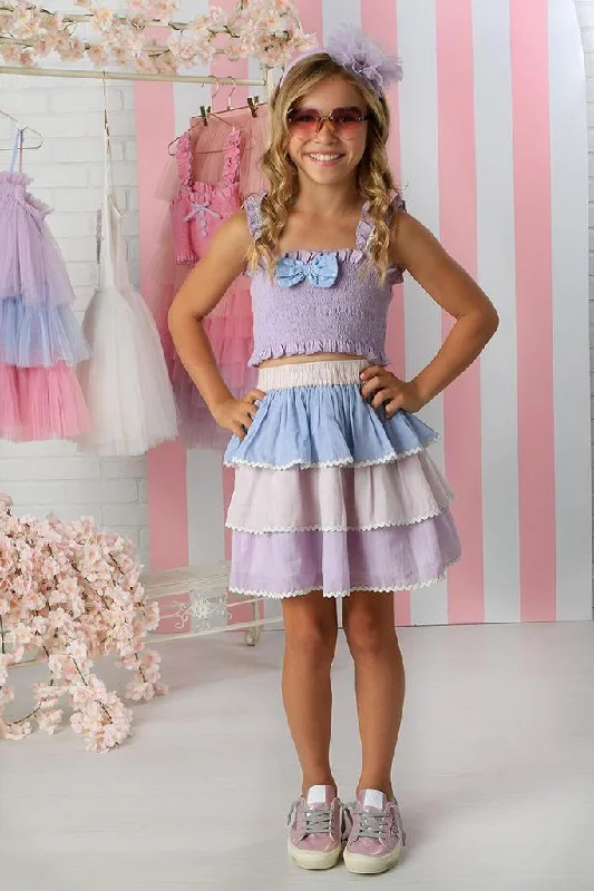 Best Bargains casual midi dressBlossom Lilac Skirt Set