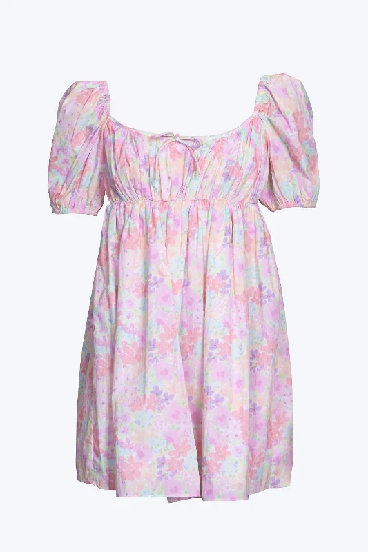 Super Sale casual shift dressKennedy Floral-Print Open-Back Cotton-Poplin Mini Dress In Light Pink Floral