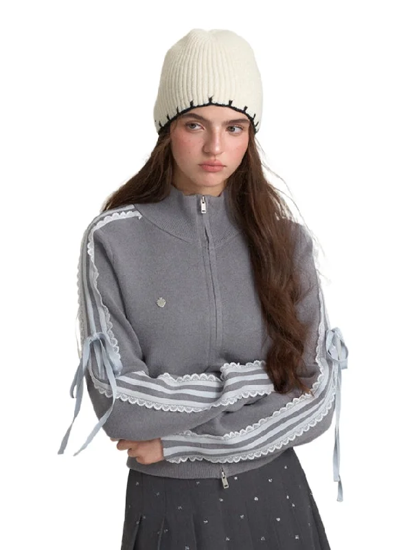 Great Bargains stylish soft shell jacketBlokette Lace Trim Knit Cardigan