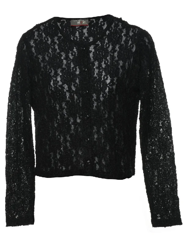Special Discount trendy casual jacketFloral Lace Blouse - M