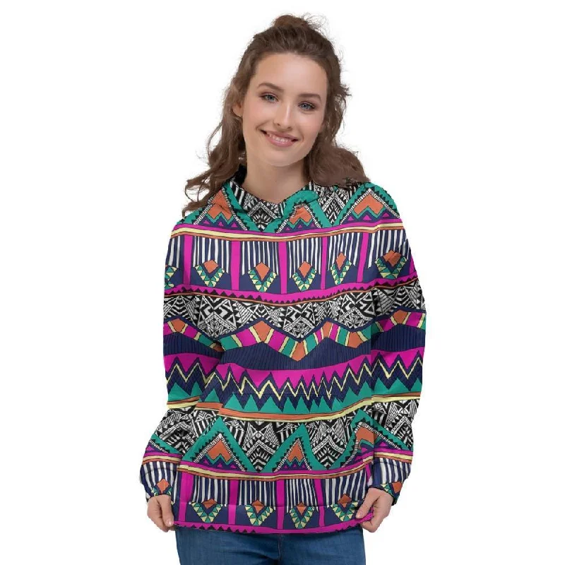 Mega Sale Multicolor Native Aztec Doodle Abstract Women's Hoodie