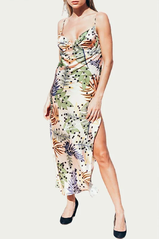 Seasonal Sale summer dressPenelope Satin Bustier Slip Dress In Peach