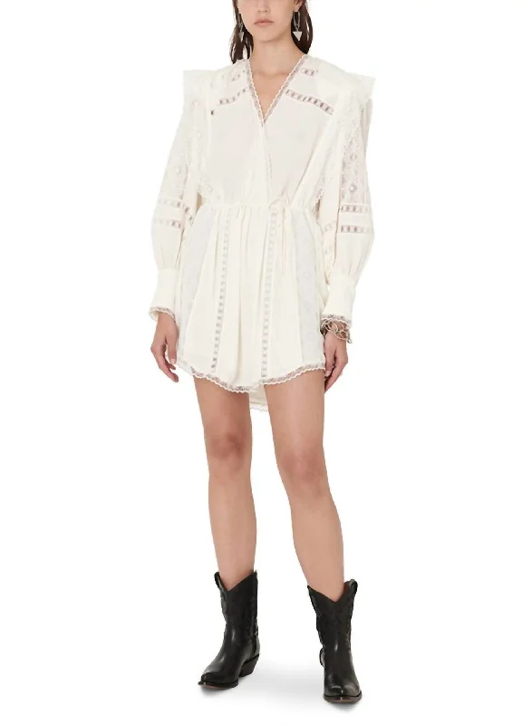 Doorbuster Deal floral dressCassie V-Neck Mini Dress In Ecru