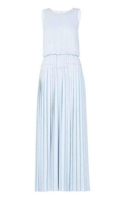 Members Only casual summer dressJenine High Split Pleated Skirt Maxi Dress