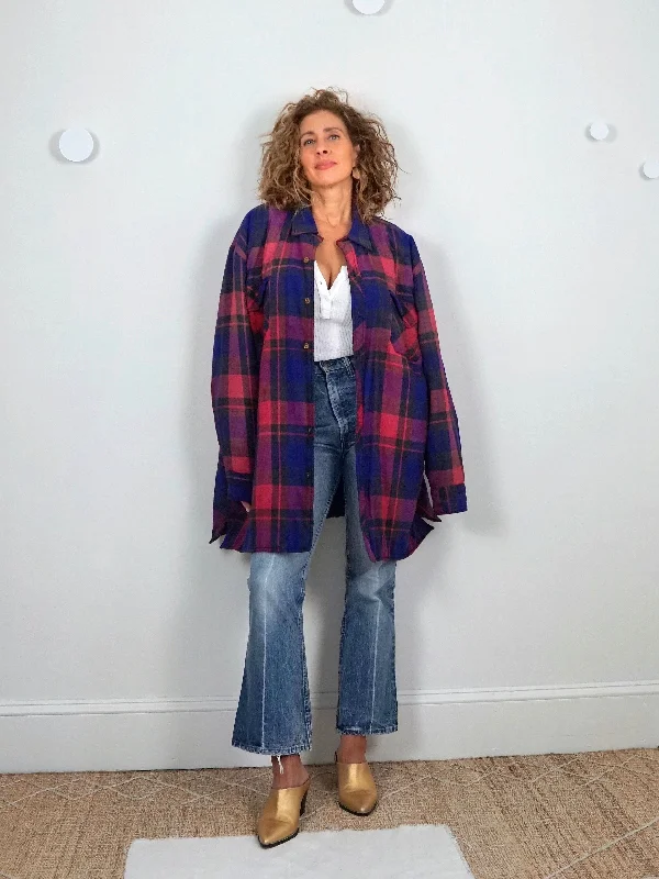 Seasonal Clearance urban style jacketVintage 80's Plaid Flannel Jacket