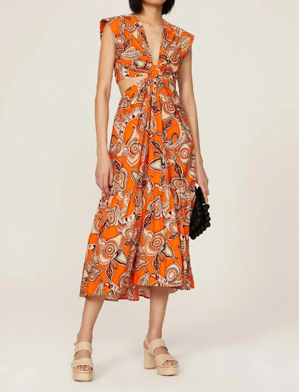 Midnight Madness boho-chic dressAlexandria Dress In Orange