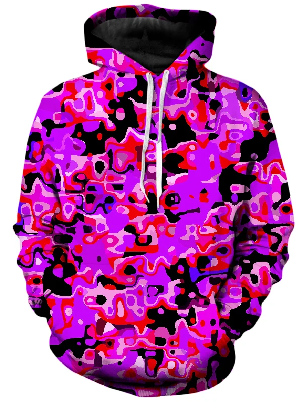 Today’s Deal urban street hoodiePurple Red and Black Rave Camo Melt Unisex Hoodie
