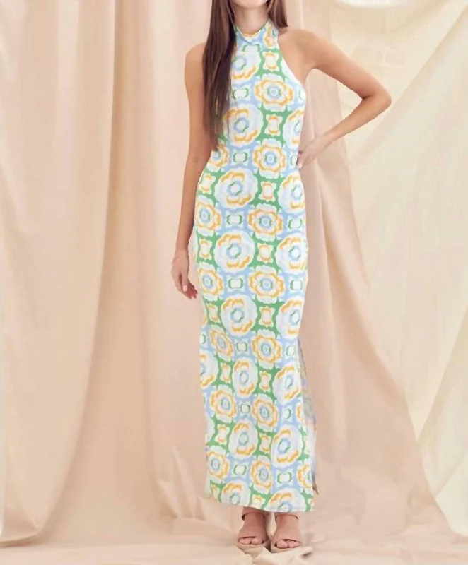Friends and Family Sale cocktail party dressSpanish Tile Dress In Multi