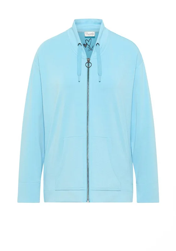 YEAR-End Sale fashion-forward hoodieBarbara Lebek Drawstring High Neck Sweat Jacket, Blue YEAR-End Sale fashion-forward hoodieBarbara Lebek Drawstring High Neck Sweat Jacket, Blue