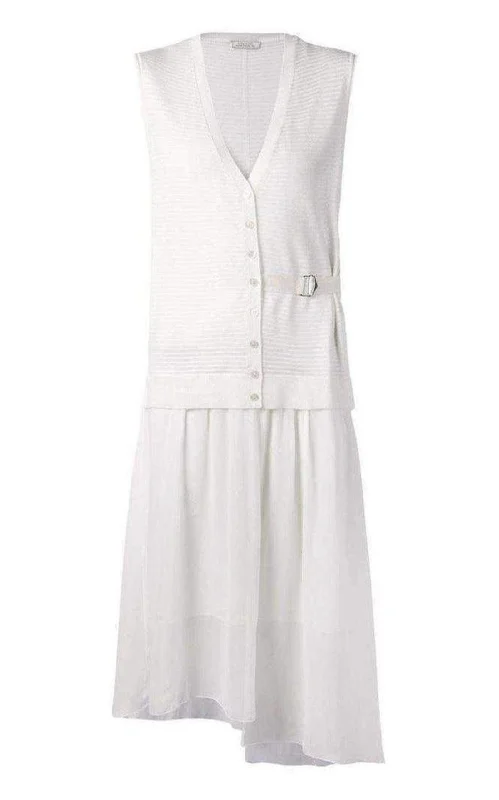 Super Savings chic slip dressWhite Wool & Silk Dress