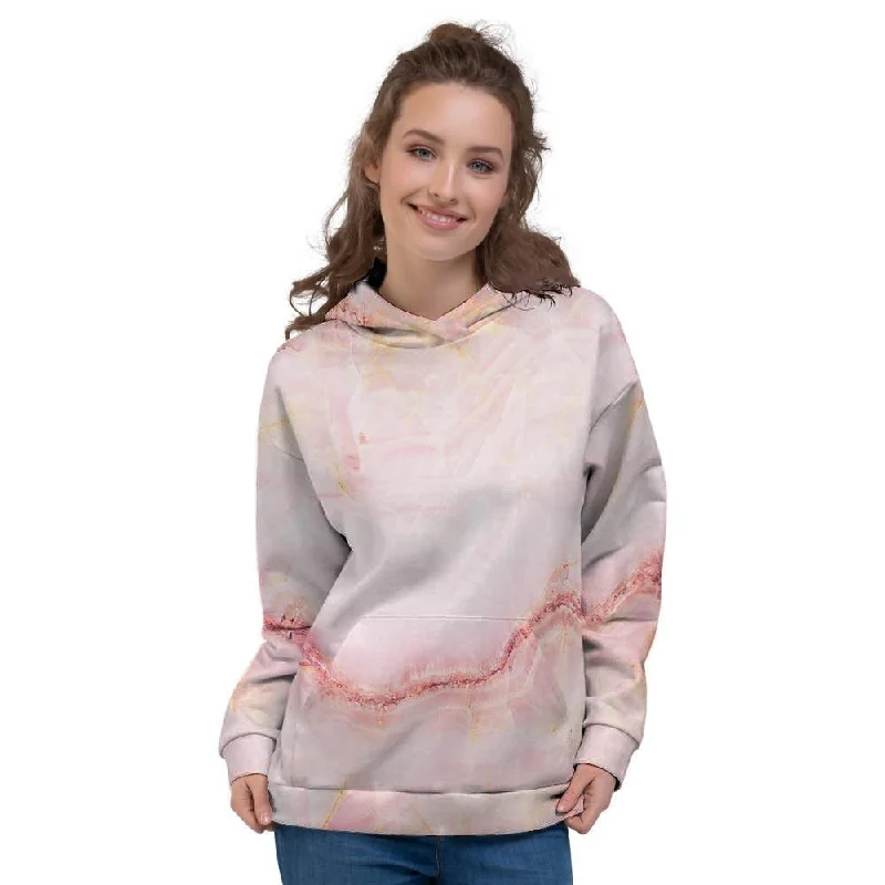 Daily Deals Natural Pink Marble Women's Hoodie