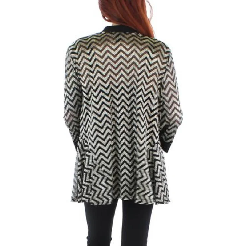 Fantastic Deals warm insulated jacketPetites Womens Mesh Metallic Duster Blazer