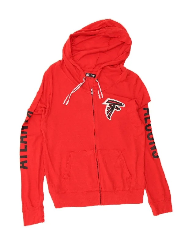 Best Seller NFL Mens Atlanta Falcons Graphic Zip Hoodie Sweater Medium Red Polyester
