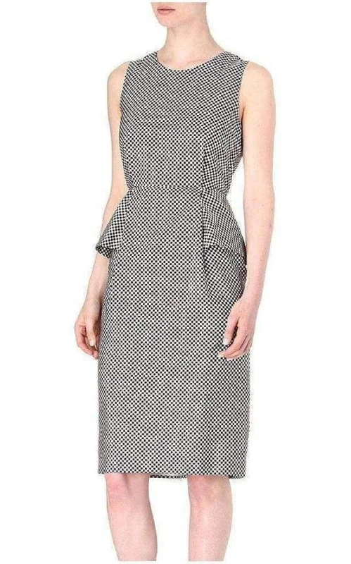 Bonus Savings playful dressMonochrome Silk Peplum Waist Dress