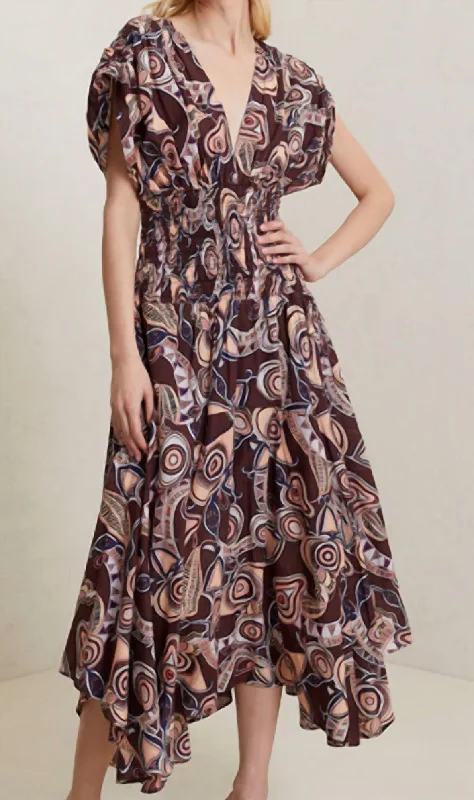 Instant Savings statement dressLucia Dress In Bitter Chocolate Multi