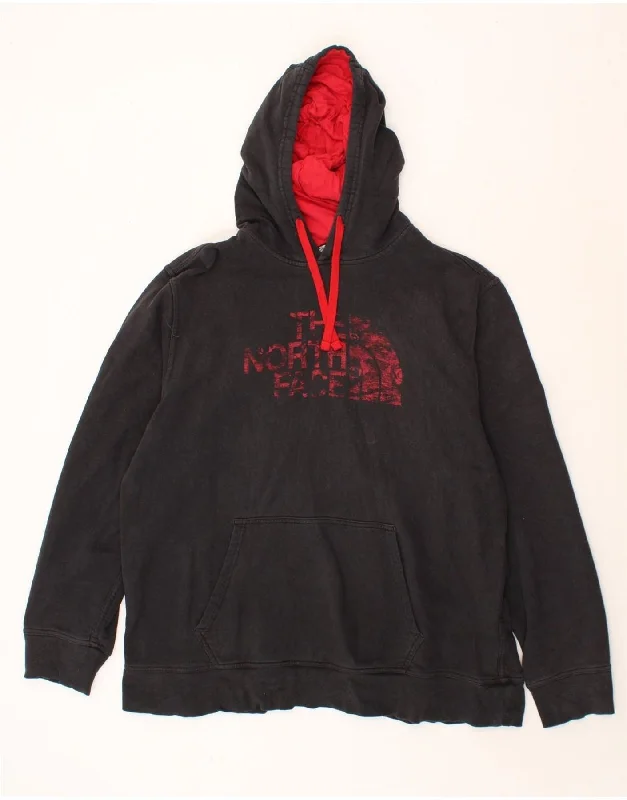 Stock Clearance THE NORTH FACE Mens Graphic Hoodie Jumper 2XL Black Cotton