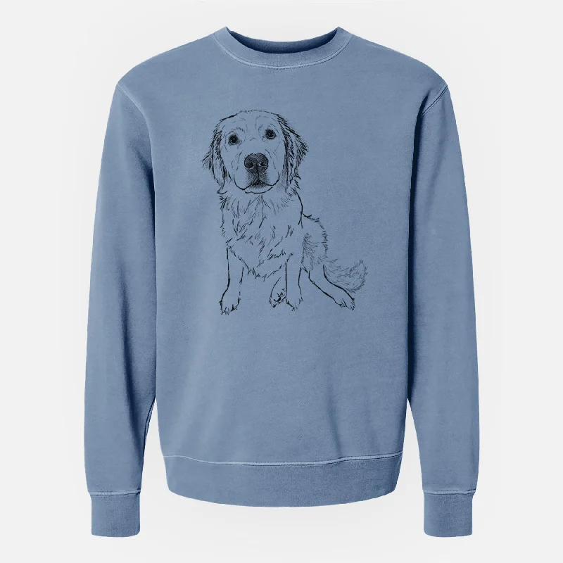 Low Prices lightweight workout sweatshirtDoodled Autumn the Golden Retriever Puppy - Unisex Pigment Dyed Crew Sweatshirt