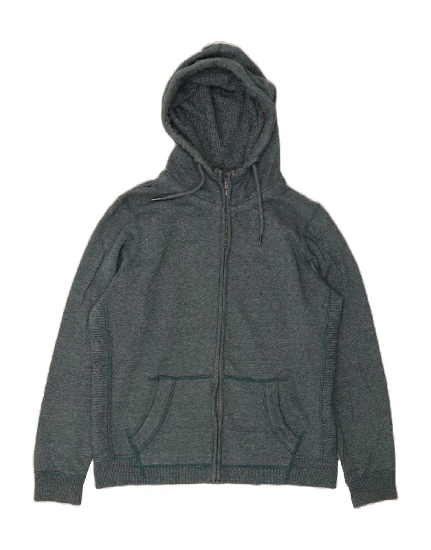 One-DAY Sale FAT FACE Mens Zip Hoodie Sweater Medium Blue Cotton