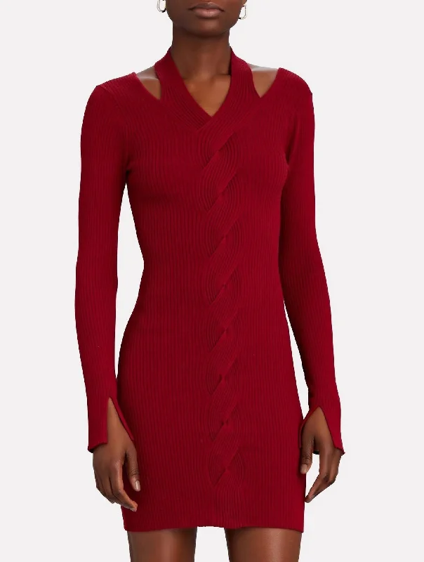 Last Chance boho dressAlejandra Twisted Cable Dress In Garnet