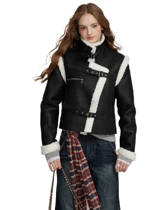 Low Prices oversized bomber jacketFaux Shearling Short Jacket