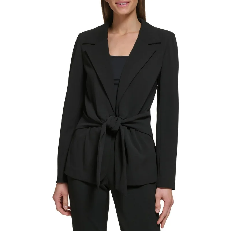 Limited Time Discount fashionable windbreakerWomens Peak Lapel Tie Front Suit Jacket