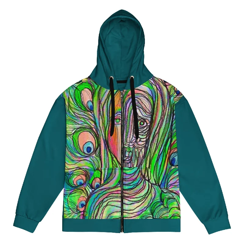 Discount Days PEACOCK Premium Women's Zip Hoodie