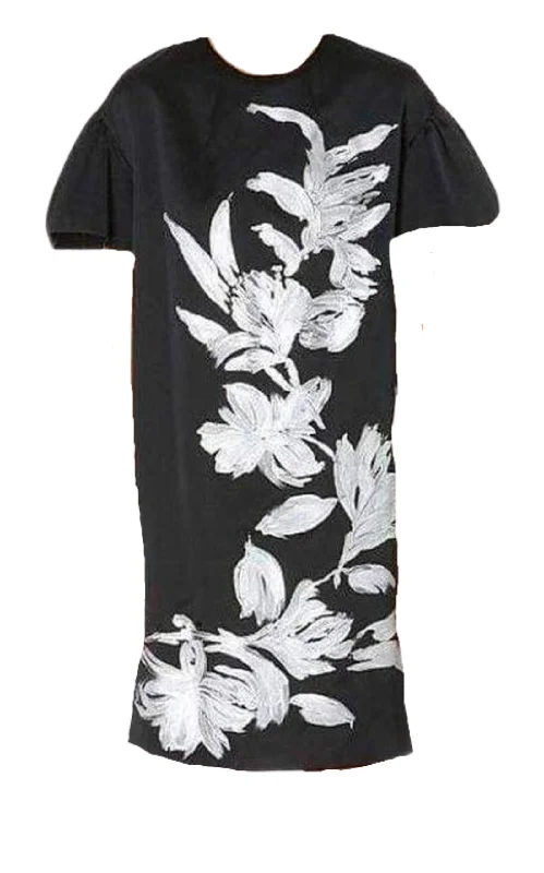 Limited Stock trendy dressFloral Motif Silk Blend Dress