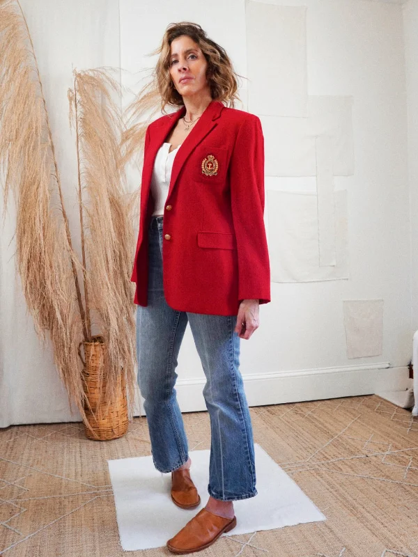 Daily Deals high-quality jacketVintage Ralph Lauren Red Crest Blazer