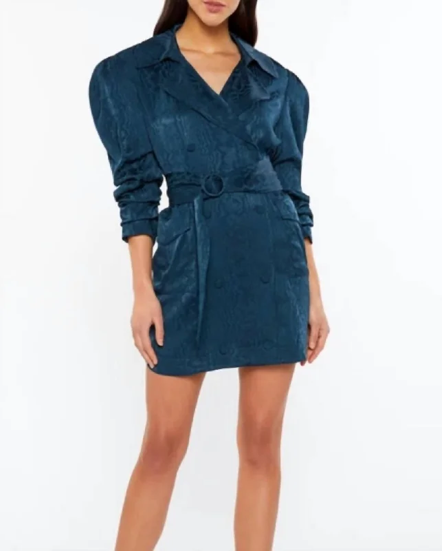 Clearance Event puff sleeve dressPacey Dress In Peacock Blue