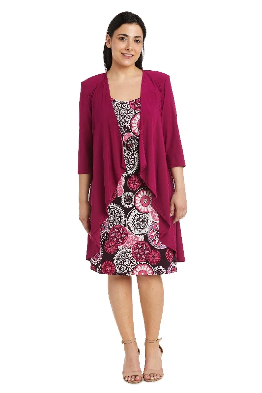 Final Clearance bodycon dressR&M Richards 7907P Short Print Jacket Petite Dress