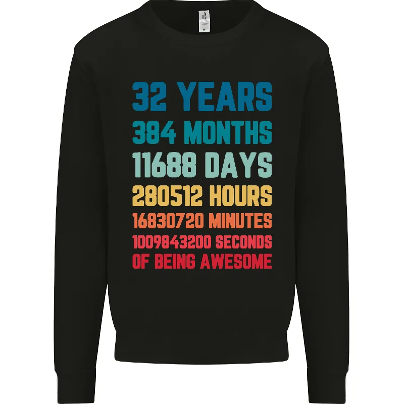 Super Bargain oversized gym sweatshirt32nd Birthday Men's 32 Year Old Sweatshirt Jumper - Classic Style and Comfort Super Bargain oversized gym sweatshirt32nd Birthday Men's 32 Year Old Sweatshirt Jumper - Classic Style and Comfort