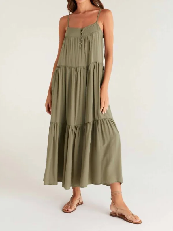 Major Savings spaghetti strap dressWaverly Maxi Dress In Smoked Sage