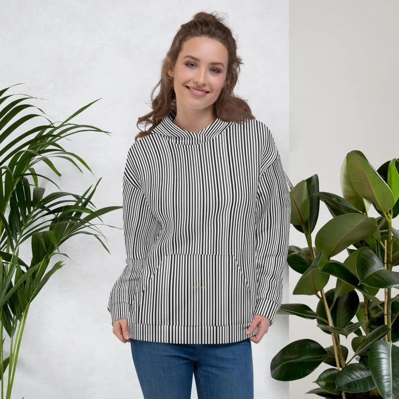 Major Savings high-quality hoodieBlack Striped Women's Hoodie, White Vertical Stripe Unisex Hoodie-Made in EU(US Size: XS-3XL) Major Savings high-quality hoodieBlack Striped Women's Hoodie, White Vertical Stripe Unisex Hoodie-Made in EU(US Size: XS-3XL)