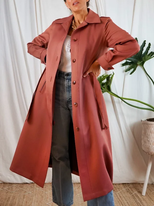 Limited Time oversized bomber jacketVintage Dusty Rose Belted Trench Coat