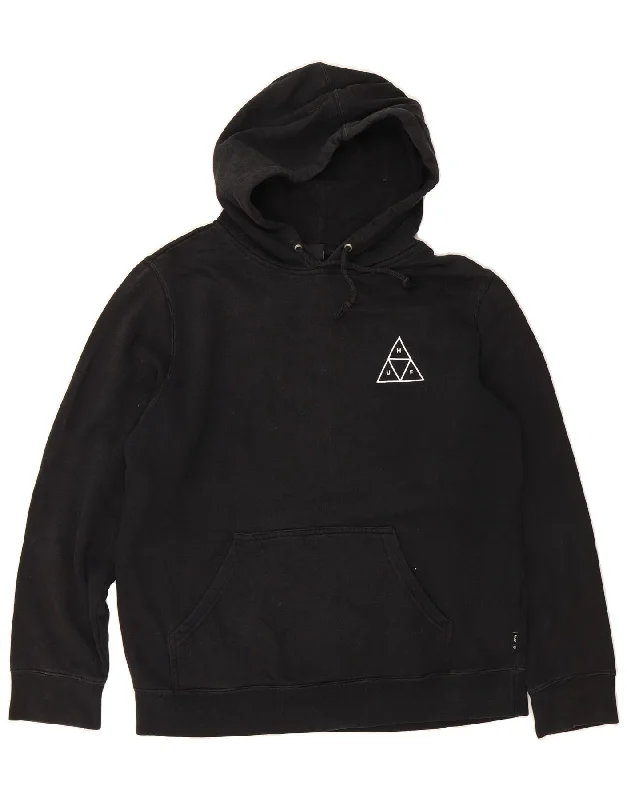 Customer Appreciation Sale HUF Mens Graphic Hoodie Jumper Medium Black Cotton