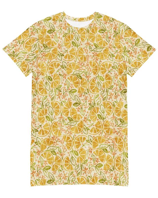 Huge Savings casual summer dressVintage Citrus T-shirt Dress
