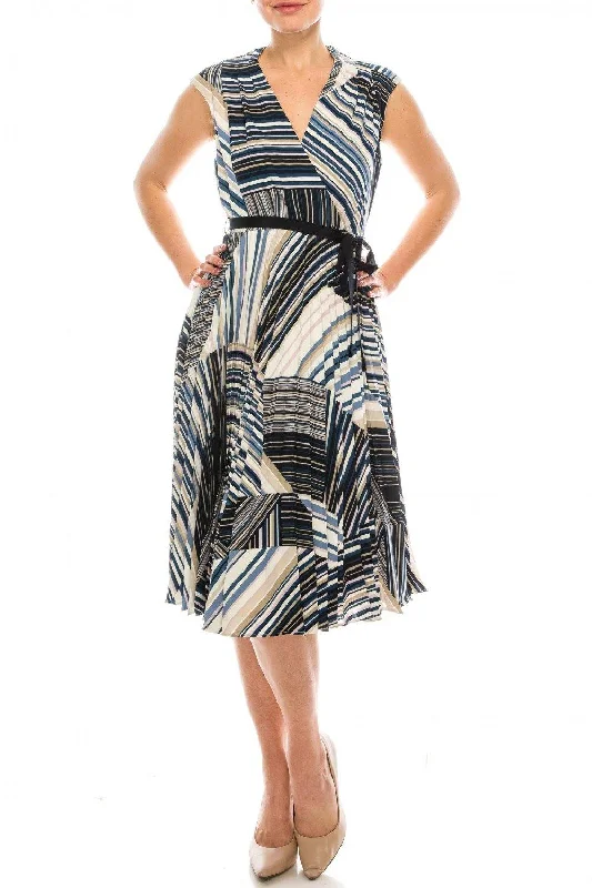 Price Drop floral midi dressMaison Tara Striped Pleated A-Line Midi Dress