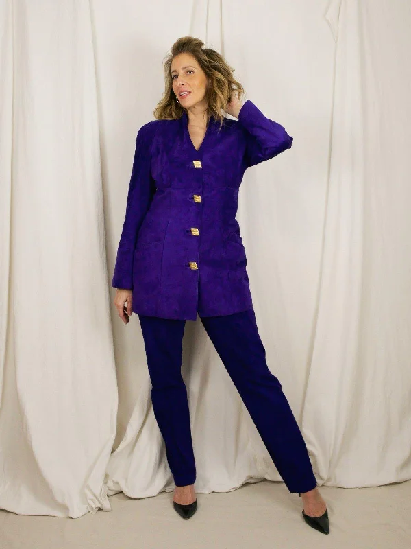Limited Stock comfortable jacketVintage Ultraviolet Suede Set